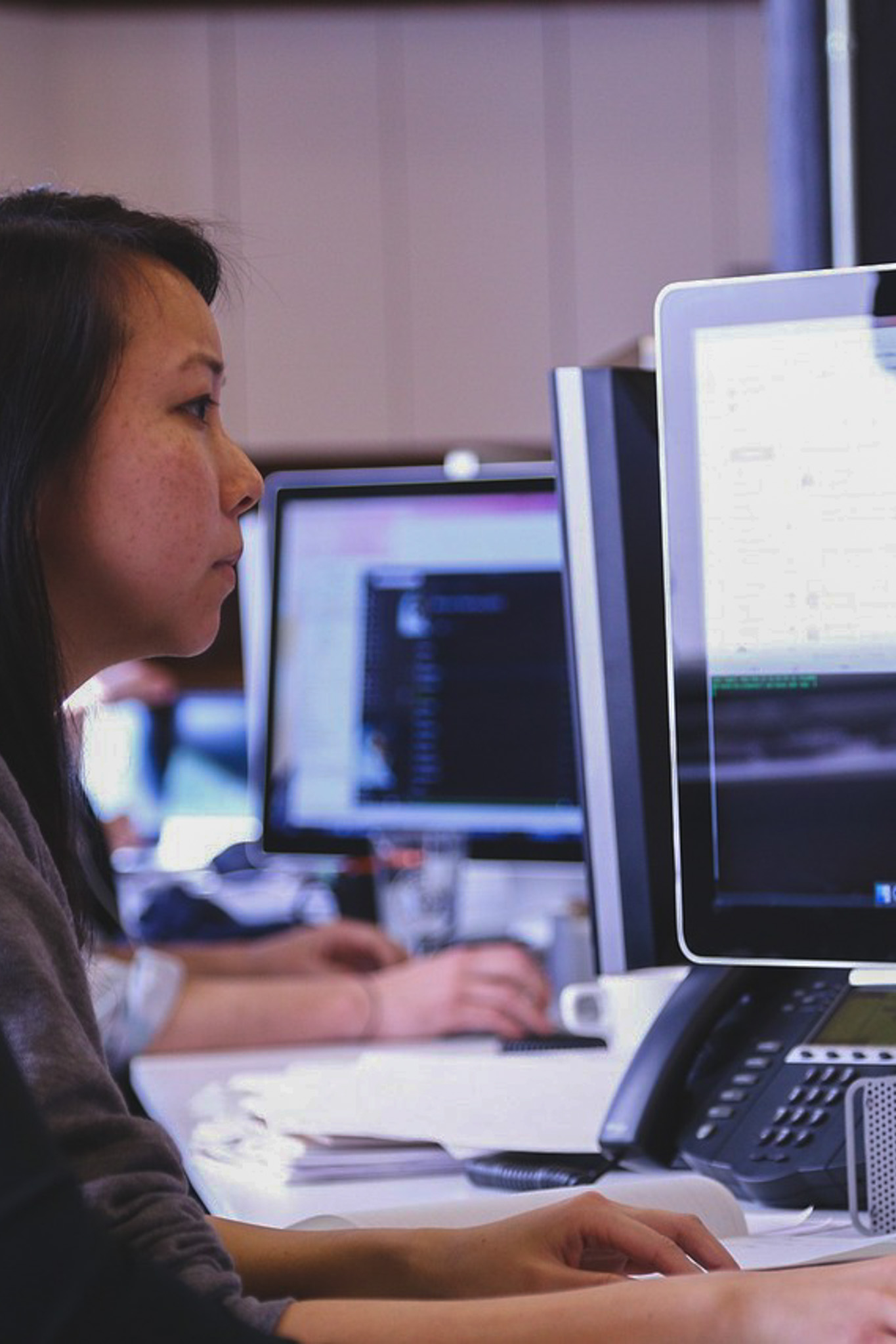 Student working at a computer